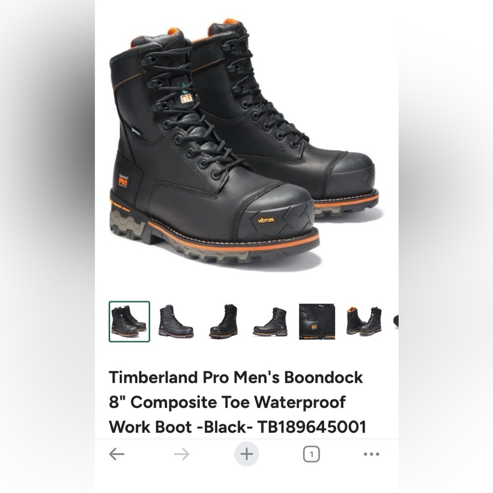 NEW! $200 Timberland Pro Men's Boondock 8" Composite Toe Waterproof Work Boot 8 - Picture 14 of 15